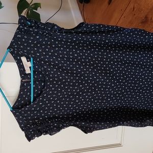 XL Navy Sleeveless Blouse